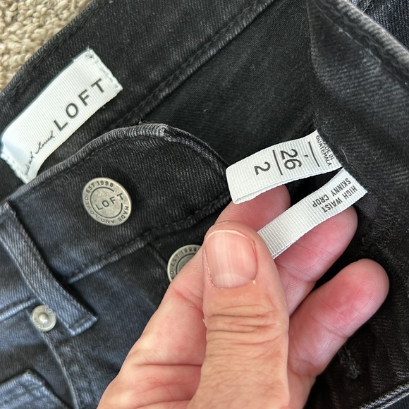 Loft women’s 26/2 HIGH WAIST SKINNY CROP jeans - Picture 3 of 7